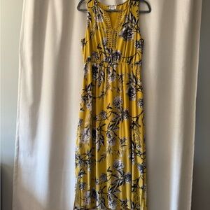 Floral Yellow Maxi Dress